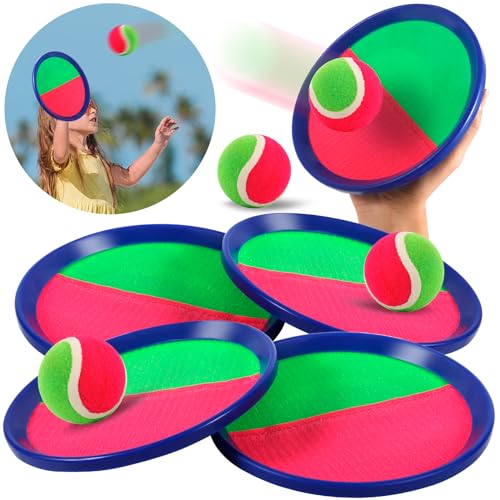 ZZXLOPEZ Klettballspiel, Fangballspiel mit 4 Fangscheiben 4 Bälle, Klettball für Kinder Set, Strandspielzeug Outdoor Spiele für Kinder Wurf- und Fangspiel, Strand Spielzeug Kinder ab 2 3 4 5 6 Jahr ZZXLOPEZ Klettballspiel, Fangballspiel mit 4 Fangscheiben 4 Bälle, Klettball für Kinder Set, Strandspielzeug Outdoor Spiele für Kinder Wurf- und Fangspiel, Strand Spielzeug Kinder ab 2 3 4 5 6 Jahr von ZZXLOPEZ
