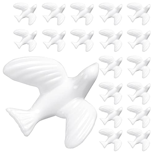 ZZYFGH Mini-Taube zum Basteln, 3,8 cm, Miniatur-Vögel, Figuren, Hochzeit, Party, Kuchendekoration, 24 Stück von ZZYFGH