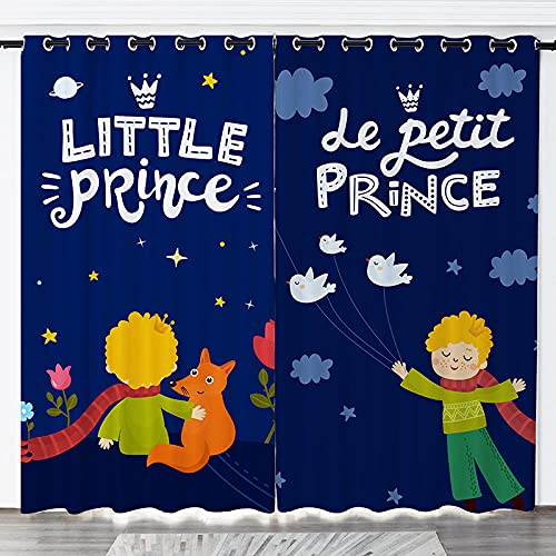 ZZYLCDT Gardinen mit Ösen 85x200cm x2 Verdunklungsvorhänge, Blickdicht, Energieeinsparende, Thermo Vorhang für Schlafzimmer & Wohnzimmer, Blauer Cartoon Kleiner Prinz Tierfuchs ZZYLCDT Gardinen mit Ösen 85x200cm x2 Verdunklungsvorhänge, Blickdicht, Energieeinsparende, Thermo Vorhang für Schlafzimmer & Wohnzimmer, Blauer Cartoon Kleiner Prinz Tierfuchs von ZZYLCDT