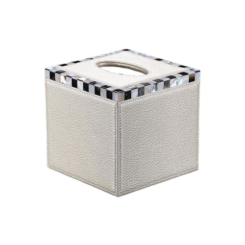 Taschentuchbox Europäische Luxus-Taschentuchbox, Schubladenbox, kreative beigefarbene Schale, Leder, quadratische Rollenpapier-Schubladenbox Tücherbox Taschentuchbox Europäische Luxus-Taschentuchbox, Schubladenbox, kreative beigefarbene Schale, Leder, quadratische Rollenpapier-Schubladenbox Tücherbox von ZZlei2yu-12