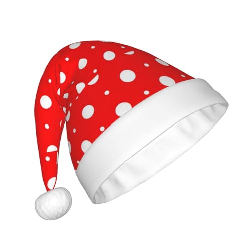 ZaKhs Weihnachtsmütze mit roten und weißen Punkten, Unisex, Plüsch, Weihnachtsmütze, niedlich, für Neujahr, festliche Party von ZaKhs