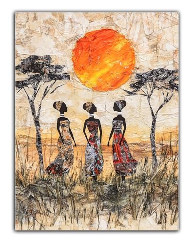 Zaafeen Diamond Painting Erwachsene, 5D Afrika Diamant Painting Bilder Vollbohrer Mit Diamond Painting Zubehör, DIY Kristall Diamant Kreativ Bastelset Set für Room Decor 20X30CM Z6-625 von Zaafeen