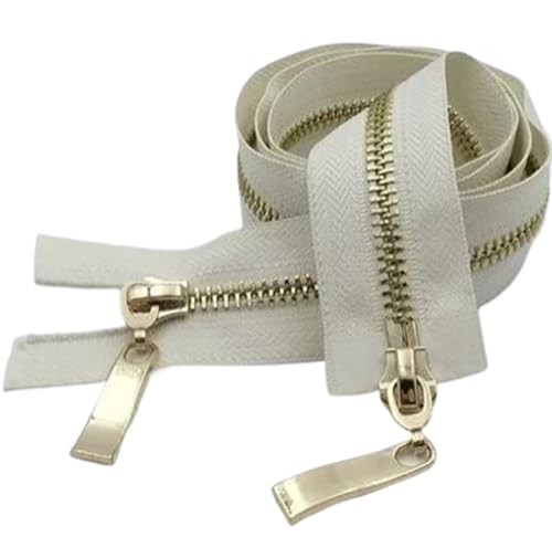 80/100/120Cm Doppelschieber-Reißverschluss Aus Metall Mit Hellgoldenen Zähnen, Beige, 5#, 80cm 80/100/120Cm Doppelschieber-Reißverschluss Aus Metall Mit Hellgoldenen Zähnen, Beige, 5#, 80cm von ZacLAy