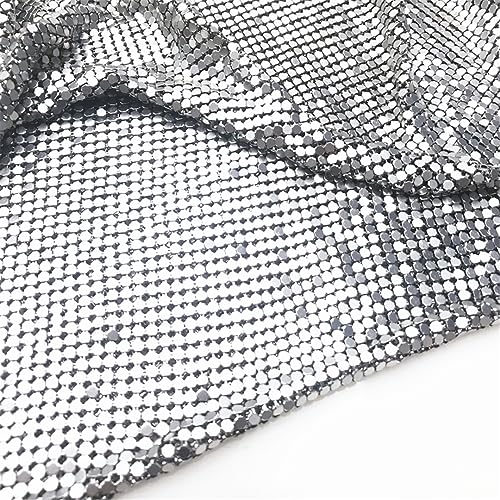 Metall-Pailletten-Netzstoff, 3 Mm, 4 Mm, Glänzendes Schwarzes, Silbernes Und Goldenes Metalltuch Für Kettenhemd-Kleidung Silver 45x150cm 3mm Metall-Pailletten-Netzstoff, 3 Mm, 4 Mm, Glänzendes Schwarzes, Silbernes Und Goldenes Metalltuch Für Kettenhemd-Kleidung Silver 45x150cm 3mm von Zadaos