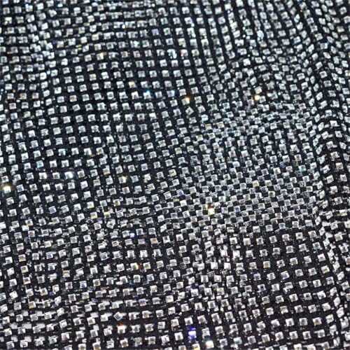 Quadratisches Glas Strass Mesh Stoff Glas Kristall Trim Band Elastisches Diamantnetz von Zadaos