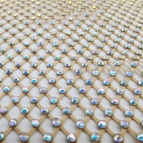 Strass-Netz-Applikation, Stoff mit Strasssteinen, Kristall, Nähbesatz, Kristall Strass-Netz-Applikation, Stoff mit Strasssteinen, Kristall, Nähbesatz, Kristall von Zadaos