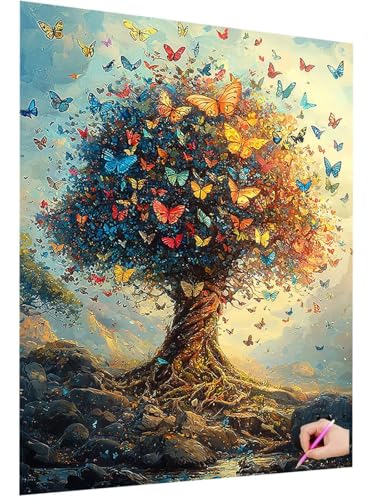 Diamond Painting Erwachsene Baum Diamant Painting Bilder Schmetterling 5D Diamond Art Set für Kinder Anfänger, DIY Diamant Cross Stickerei Kreativ Set für Erwachsene für Deko Wohnzimmer 60x80cm A-06 Diamond Painting Erwachsene Baum Diamant Painting Bilder Schmetterling 5D Diamond Art Set für Kinder Anfänger, DIY Diamant Cross Stickerei Kreativ Set für Erwachsene für Deko Wohnzimmer 60x80cm A-06 von ZaeMynnu
