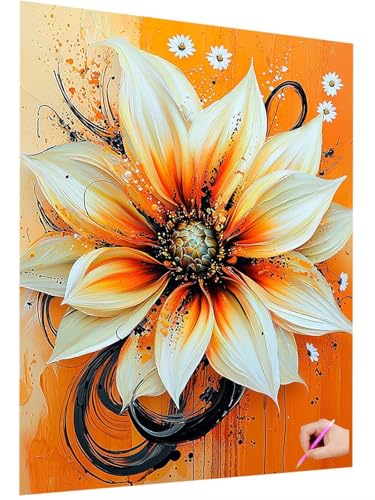 Diamond Painting Erwachsene Blumen Diamant Painting Bilder Orange 5D Diamond Art Set für Kinder Anfänger, DIY Diamant Cross Stickerei Kreativ Set für Erwachsene Deko Wohnzimmer Geschenke 60x80cm A-48 Diamond Painting Erwachsene Blumen Diamant Painting Bilder Orange 5D Diamond Art Set für Kinder Anfänger, DIY Diamant Cross Stickerei Kreativ Set für Erwachsene Deko Wohnzimmer Geschenke 60x80cm A-48 von ZaeMynnu