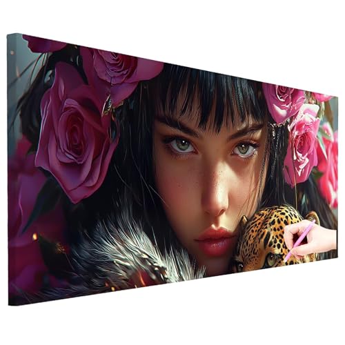 Diamond Painting Erwachsene Groß XXL 100x40cm Diamond Painting Blumen Bilder Bastelset 5D Tiere Diamant Kunst Malerei Set DIY Diamant Stickerei Kreuzstich Set für Geschenke für Frauen Herbst Deko N-89 von ZaeMynnu