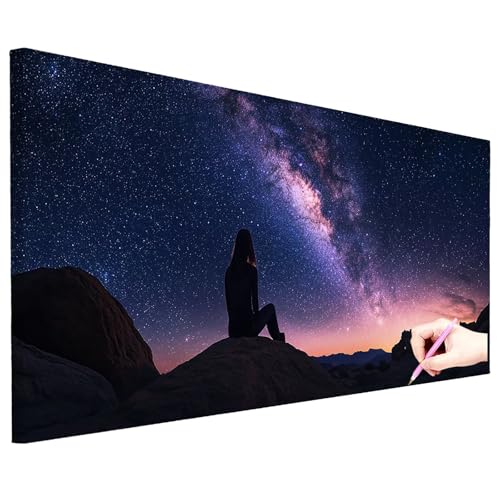 Diamond Painting Erwachsene Groß XXL 100x40cm Diamond Painting Sternennacht Bilder Bastelset 5D Landschaft Diamant Kunst Malerei Set DIY Diamant Stickerei Kreuzstich Set Geschenke für Frauen Deko N-71 von ZaeMynnu