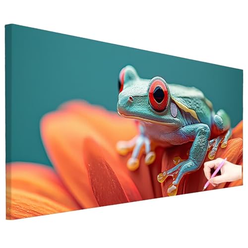 Diamond Painting Erwachsene Groß XXL 130x50cm Diamond Painting Blumen Bilder Bastelset Frosch Diamant Kunst Malerei Set DIY Diamant Stickerei Kreuzstich Set für Geschenke für Frauen Herbst Deko O-05 von ZaeMynnu