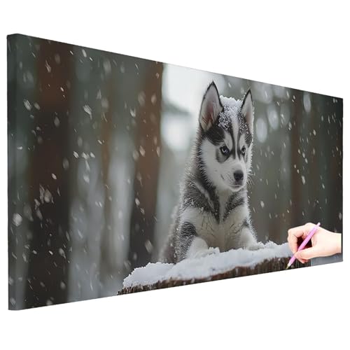 Diamond Painting Erwachsene Groß XXL 130x50cm Diamond Painting Tiere Bilder Bastelset 5D Wolf Diamant Kunst Malerei Set DIY Diamant Stickerei Kreuzstich Set für Geschenke für Frauen Herbst Deko N-83 von ZaeMynnu