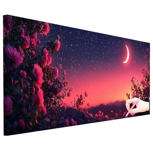 Diamond Painting Erwachsene Groß XXL 200x80cm Diamond Painting Landschaft Bilder Bastelset Rosen Diamant Kunst Malerei Set DIY Diamant Stickerei Kreuzstich Set Geschenke für Frauen Herbst Deko N-00 von ZaeMynnu