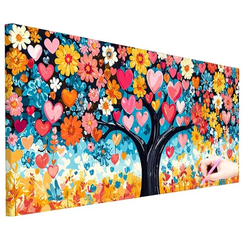 Diamond Painting Erwachsene Groß XXL 80x30cm Diamond Painting Abstrakt Bilder Bastelset 5D Baum Diamant Kunst Malerei Set DIY Diamant Stickerei Kreuzstich Set für Geschenke für Frauen Herbst Deko N-62 von ZaeMynnu