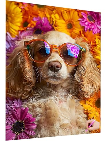 Diamond Painting Erwachsene Hund Diamant Painting Bilder Blume 5D Diamond Art Set für Kinder Anfänger, DIY Diamant Cross Stickerei Kreativ Set für Erwachsene Deko Wohnzimmer Geschenke 80x110cm O-20 Diamond Painting Erwachsene Hund Diamant Painting Bilder Blume 5D Diamond Art Set für Kinder Anfänger, DIY Diamant Cross Stickerei Kreativ Set für Erwachsene Deko Wohnzimmer Geschenke 80x110cm O-20 von ZaeMynnu