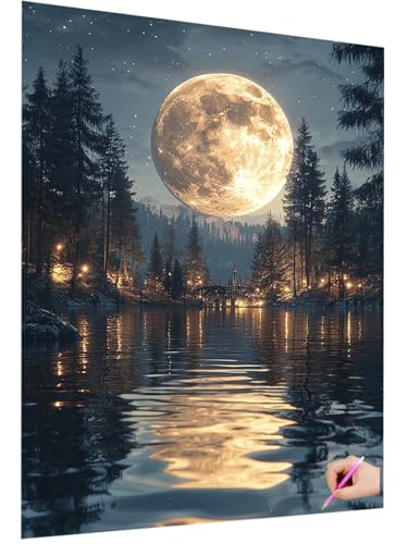 Diamond Painting Erwachsene Mond Diamant Painting Bilder Landschaft 5D Diamond Art Set für Kinder Anfänger DIY Diamant Cross Stickerei Kreativ Set für Erwachsene Deko Wohnzimmer Geschenke 60x80cm N-67 Diamond Painting Erwachsene Mond Diamant Painting Bilder Landschaft 5D Diamond Art Set für Kinder Anfänger DIY Diamant Cross Stickerei Kreativ Set für Erwachsene Deko Wohnzimmer Geschenke 60x80cm N-67 von ZaeMynnu