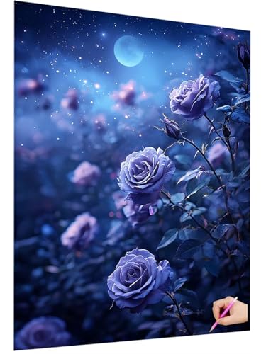 Diamond Painting Erwachsene Rosen Diamant Painting Bilder Mond 5D Diamond Art Set für Kinder Anfänger, DIY Diamant Cross Stickerei Kreativ Set für Erwachsene Deko Wohnzimmer Geschenke 80x110cm A-24 Diamond Painting Erwachsene Rosen Diamant Painting Bilder Mond 5D Diamond Art Set für Kinder Anfänger, DIY Diamant Cross Stickerei Kreativ Set für Erwachsene Deko Wohnzimmer Geschenke 80x110cm A-24 von ZaeMynnu