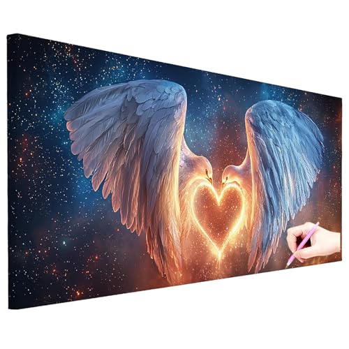 Diamond Painting Herz Diamond Painting Groß 200x80cm Basteln Erwachsene Full Drill Diamant Kunst Malerei Fantasy Bilder DIY Diamant Stickerei Strass Kreuzstich Set Herbstdeko Geschenke für Frauen O-07 von ZaeMynnu