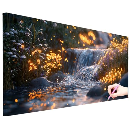 Diamond Painting Leuchtend Diamond Painting Groß 130x50cm Basteln Erwachsene 5D Full Drill Diamant Kunst Malerei Fallen Bilder DIY Diamant Stickerei Strass Kreuzstich Set Herbstdeko Geschenke N-82 von ZaeMynnu