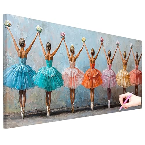 Diamond Painting Retro Diamond Painting Groß 150x60cm Basteln Erwachsene Full Drill Diamant Kunst Malerei Ballett Bilder Diamant Stickerei Strass Kreuzstich Set Herbstdeko Geschenke für Frauen N-97 von ZaeMynnu