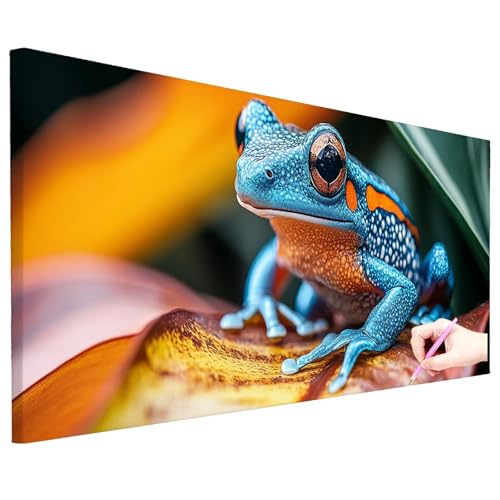 Diamond Painting XXL 100x40cm Diamant Painting Bilder Tiere DIY Set Erwachsene Frosch Diamond Art Kreativ Set für Erwachsene Diamant Malerei Strass Kreuzstich Deko Wohnzimmer Geschenke für Frauen O-06 von ZaeMynnu