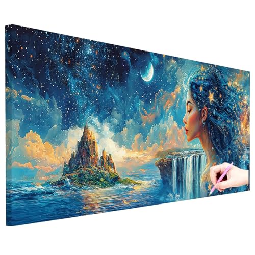 Diamond Painting XXL 150x60cm Diamant Painting Bilder Sternennacht DIY Set Erwachsene 5D Abstrakt Diamond Art Kreativ Set für Erwachsene Diamant Malerei Strass Kreuzstich Geschenke für Frauen N-90 von ZaeMynnu