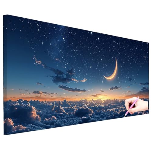 Diamond Painting XXL 80x30cm Diamant Painting Bilder Sternennacht DIY Set Erwachsene 5D Landschaft Diamond Art Kreativ Set für Erwachsene Diamant Malerei Strass Kreuzstich Geschenke für Frauen O-03 von ZaeMynnu
