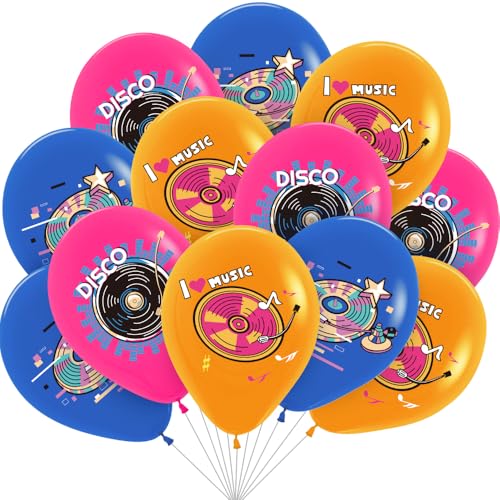Schallplatten-Luftballons, 50er, 60er, 70er Jahre, Retro-Musik-Vinyl-Schallplatten, Motto-Luftballons, Party-Wanddekoration für 1950er Jahre, Rock-and-Roll-Socken-Hop, verzogene Tour von Zafête