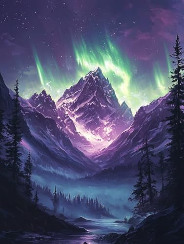Diamond Painting Aurora, DIY Landschaft Diamond Painting Eckige Steine Set Erwachsene, 5D Kreuzstich Stickerei Diamant Malerei, Mosaikherstellung Basteln Erwachsene Bilder, Haus Wanddeko 60x80cm H-70 Diamond Painting Aurora, DIY Landschaft Diamond Painting Eckige Steine Set Erwachsene, 5D Kreuzstich Stickerei Diamant Malerei, Mosaikherstellung Basteln Erwachsene Bilder, Haus Wanddeko 60x80cm H-70 von Zahnngxp