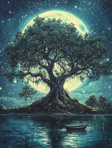 Diamond Painting Baum, DIY Sternenhimmel Diamond Painting Eckige Steine Set Erwachsene, 5D Kreuzstich Stickerei Diamant Malerei, Mosaikherstellung Basteln Erwachsene Bilder, Haus Wanddeko 50x70cm H-18 Diamond Painting Baum, DIY Sternenhimmel Diamond Painting Eckige Steine Set Erwachsene, 5D Kreuzstich Stickerei Diamant Malerei, Mosaikherstellung Basteln Erwachsene Bilder, Haus Wanddeko 50x70cm H-18 von Zahnngxp