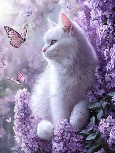 Diamond Painting Eckige Steine Katze 40x50cm, 5D Schmetterling Diamant Painting Bilder Erwachsene Set, DIY Kreuzstich Stickerei Mosaikherstellung Bastelset Erwachsene, Zur Weihnachten Deko Wand H-07 Diamond Painting Eckige Steine Katze 40x50cm, 5D Schmetterling Diamant Painting Bilder Erwachsene Set, DIY Kreuzstich Stickerei Mosaikherstellung Bastelset Erwachsene, Zur Weihnachten Deko Wand H-07 von Zahnngxp