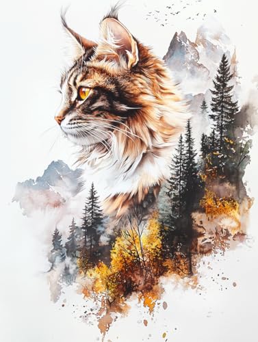 Diamond Painting Eckige Steine Katze 60x80cm, 5D Tier Diamant Painting Bilder Erwachsene Set, DIY Kreuzstich Stickerei Mosaikherstellung Bastelset Erwachsene, Zur Weihnachten Deko Wand Geschenk H-03 Diamond Painting Eckige Steine Katze 60x80cm, 5D Tier Diamant Painting Bilder Erwachsene Set, DIY Kreuzstich Stickerei Mosaikherstellung Bastelset Erwachsene, Zur Weihnachten Deko Wand Geschenk H-03 von Zahnngxp