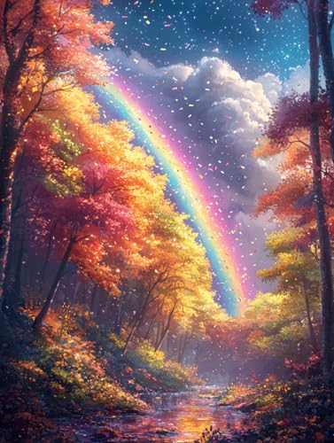 Diamond Painting Eckige Steine Regenbogen 40x50cm, 5D Landschaft Diamant Painting Bilder Erwachsene Set, DIY Kreuzstich Stickerei Mosaikherstellung Bastelset Erwachsene, Zur Weihnachten Deko Wand H-73 Diamond Painting Eckige Steine Regenbogen 40x50cm, 5D Landschaft Diamant Painting Bilder Erwachsene Set, DIY Kreuzstich Stickerei Mosaikherstellung Bastelset Erwachsene, Zur Weihnachten Deko Wand H-73 von Zahnngxp