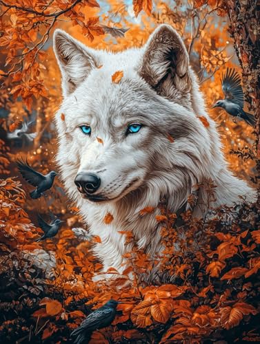 Diamond Painting Eckige Steine Wolf 40x50cm, 5D Tier Diamant Painting Bilder Erwachsene Set, DIY Kreuzstich Stickerei Mosaikherstellung Bastelset Erwachsene, Zur Weihnachten Deko Wand Geschenk H-13 Diamond Painting Eckige Steine Wolf 40x50cm, 5D Tier Diamant Painting Bilder Erwachsene Set, DIY Kreuzstich Stickerei Mosaikherstellung Bastelset Erwachsene, Zur Weihnachten Deko Wand Geschenk H-13 von Zahnngxp
