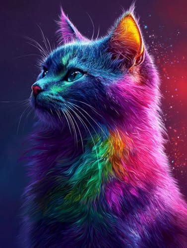 Diamond Painting Katze, DIY Farbe Diamond Painting Eckige Steine Set Erwachsene, 5D Kreuzstich Stickerei Diamant Malerei, Mosaikherstellung Basteln Erwachsene Bilder, Zur Haus Wanddeko 50x70cm H-56 Diamond Painting Katze, DIY Farbe Diamond Painting Eckige Steine Set Erwachsene, 5D Kreuzstich Stickerei Diamant Malerei, Mosaikherstellung Basteln Erwachsene Bilder, Zur Haus Wanddeko 50x70cm H-56 von Zahnngxp