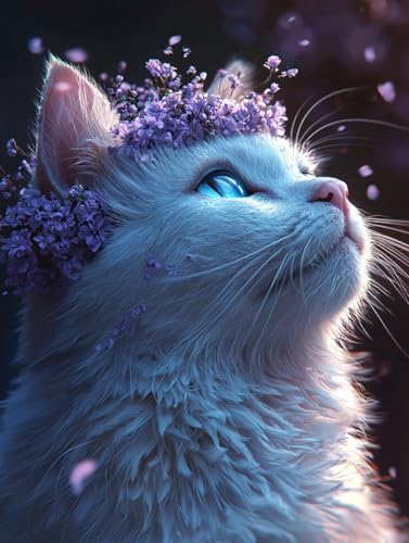 Diamond Painting Katze, DIY Tier Diamond Painting Eckige Steine Set Erwachsene, 5D Kreuzstich Stickerei Diamant Malerei, Mosaikherstellung Basteln Erwachsene Bilder, Zur Haus Wanddeko 50x70cm H-08 Diamond Painting Katze, DIY Tier Diamond Painting Eckige Steine Set Erwachsene, 5D Kreuzstich Stickerei Diamant Malerei, Mosaikherstellung Basteln Erwachsene Bilder, Zur Haus Wanddeko 50x70cm H-08 von Zahnngxp