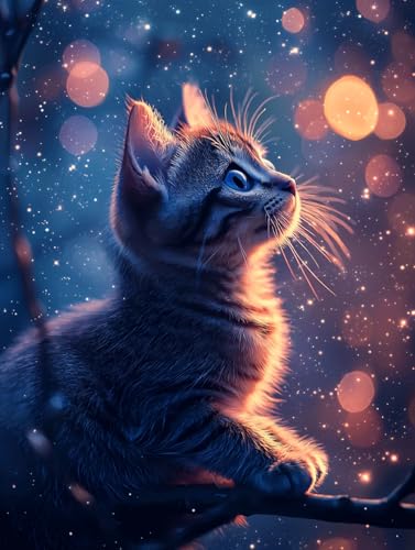 Diamond Painting Katze, DIY Tier Diamond Painting Eckige Steine Set Erwachsene, 5D Kreuzstich Stickerei Diamant Malerei, Mosaikherstellung Basteln Erwachsene Bilder, Zur Haus Wanddeko 60x80cm G-46 Diamond Painting Katze, DIY Tier Diamond Painting Eckige Steine Set Erwachsene, 5D Kreuzstich Stickerei Diamant Malerei, Mosaikherstellung Basteln Erwachsene Bilder, Zur Haus Wanddeko 60x80cm G-46 von Zahnngxp