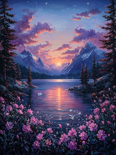 Diamond Painting Landschaft, DIY Blume Diamond Painting Eckige Steine Set Erwachsene, 5D Kreuzstich Stickerei Diamant Malerei, Mosaikherstellung Basteln Erwachsene Bilder, Haus Wanddeko 50x70cm H-76 Diamond Painting Landschaft, DIY Blume Diamond Painting Eckige Steine Set Erwachsene, 5D Kreuzstich Stickerei Diamant Malerei, Mosaikherstellung Basteln Erwachsene Bilder, Haus Wanddeko 50x70cm H-76 von Zahnngxp