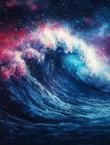Diamond Painting Meereswellen, DIY Abstrakt Diamond Painting Eckige Steine Set Erwachsene, 5D Kreuzstich Stickerei Diamant Malerei, Mosaikherstellung Basteln Erwachsene Bilder Wanddeko 30x40cm H-34 von Zahnngxp