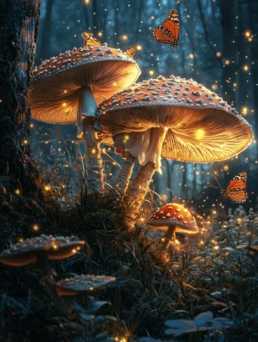 Diamond Painting Pilz, DIY Schmetterling Diamond Painting Eckige Steine Set Erwachsene, 5D Kreuzstich Stickerei Diamant Malerei, Mosaikherstellung Basteln Erwachsene Bilder, Haus Wanddeko 40x50cm H-86 Diamond Painting Pilz, DIY Schmetterling Diamond Painting Eckige Steine Set Erwachsene, 5D Kreuzstich Stickerei Diamant Malerei, Mosaikherstellung Basteln Erwachsene Bilder, Haus Wanddeko 40x50cm H-86 von Zahnngxp
