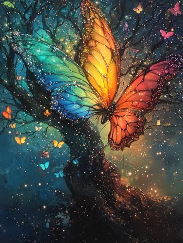 Diamond Painting Schmetterling, DIY Farbe Diamond Painting Eckige Steine Set Erwachsene, 5D Kreuzstich Stickerei Diamant Malerei, Mosaikherstellung Basteln Erwachsene Bilder Haus Wanddeko 30x40cm H-60 Diamond Painting Schmetterling, DIY Farbe Diamond Painting Eckige Steine Set Erwachsene, 5D Kreuzstich Stickerei Diamant Malerei, Mosaikherstellung Basteln Erwachsene Bilder Haus Wanddeko 30x40cm H-60 von Zahnngxp