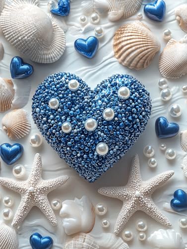 Diamond Painting Seestern, DIY Liebe Diamond Painting Eckige Steine Set Erwachsene, 5D Kreuzstich Stickerei Diamant Malerei, Mosaikherstellung Basteln Erwachsene Bilder, Zur Haus Wanddeko 30x40cm H-92 von Zahnngxp