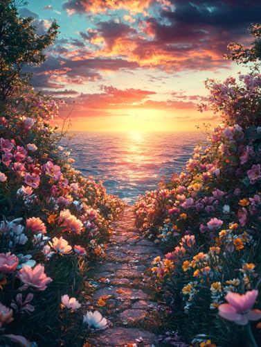 Diamond Painting Sonnenaufgang, DIY Blume Diamond Painting Eckige Steine Set Erwachsene, 5D Kreuzstich Stickerei Diamant Malerei, Mosaikherstellung Basteln Erwachsene Bilder Haus Wanddeko 30x40cm H-42 Diamond Painting Sonnenaufgang, DIY Blume Diamond Painting Eckige Steine Set Erwachsene, 5D Kreuzstich Stickerei Diamant Malerei, Mosaikherstellung Basteln Erwachsene Bilder Haus Wanddeko 30x40cm H-42 von Zahnngxp