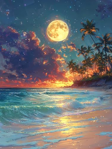 Diamond Painting Strand, DIY Landschaft Diamond Painting Eckige Steine Set Erwachsene, 5D Kreuzstich Stickerei Diamant Malerei, Mosaikherstellung Basteln Erwachsene Bilder, Haus Wanddeko 60x80cm G-14 Diamond Painting Strand, DIY Landschaft Diamond Painting Eckige Steine Set Erwachsene, 5D Kreuzstich Stickerei Diamant Malerei, Mosaikherstellung Basteln Erwachsene Bilder, Haus Wanddeko 60x80cm G-14 von Zahnngxp