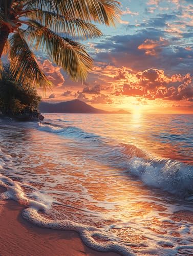 Diamond Painting Strand, DIY Sonnenuntergang Diamond Painting Eckige Steine Set Erwachsene, 5D Kreuzstich Stickerei Diamant Malerei, Mosaikherstellung Basteln Erwachsene Bilder Wanddeko 50x70cm H-46 Diamond Painting Strand, DIY Sonnenuntergang Diamond Painting Eckige Steine Set Erwachsene, 5D Kreuzstich Stickerei Diamant Malerei, Mosaikherstellung Basteln Erwachsene Bilder Wanddeko 50x70cm H-46 von Zahnngxp