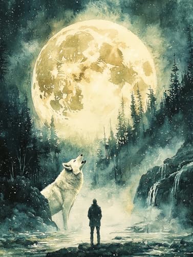 Diamond Painting Wolf, DIY Tier Diamond Painting Eckige Steine Set Erwachsene, 5D Kreuzstich Stickerei Diamant Malerei, Mosaikherstellung Basteln Erwachsene Bilder, Zur Haus Wanddeko 40x50cm H-02 Diamond Painting Wolf, DIY Tier Diamond Painting Eckige Steine Set Erwachsene, 5D Kreuzstich Stickerei Diamant Malerei, Mosaikherstellung Basteln Erwachsene Bilder, Zur Haus Wanddeko 40x50cm H-02 von Zahnngxp
