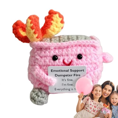 Zahoken Häkelfiguren Mit Brennender Mülltonne Design, Gehäkelte Puppen, Niedliche Handgefertigte Cartoonfigur Geschenk Zum Geburtstag Ostern Valentinstag Lehrer Freundin Mama von Zahoken