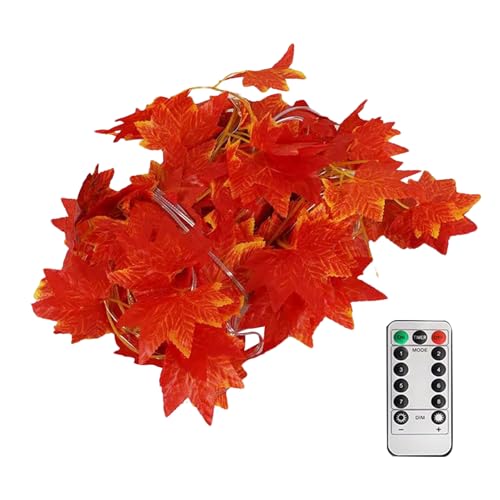 Zahoken Herbstlichter - USB Ahornblatt Lichterkette Mit Zeitschaltuhr - 8 Modi Deko Für Halloween Thanksgiving Fest | Innenbereich Außenbereich Wohnzimmer Schlafzimmer Büro Wanddekor von Zahoken