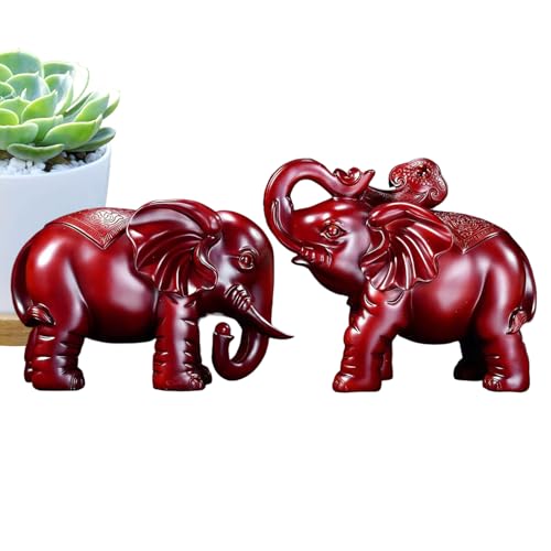 Zahoken Holzfigur Elefant - Handgeschnitzte Holz Elefanten Statue,2 Stücke Rustikale Deko für Schreibtisch Wohnzimmer Schlafzimmer Zahoken Holzfigur Elefant - Handgeschnitzte Holz Elefanten Statue,2 Stücke Rustikale Deko für Schreibtisch Wohnzimmer Schlafzimmer von Zahoken
