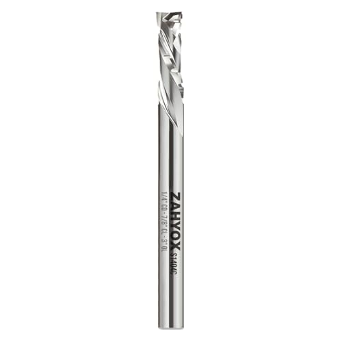 ZahyoX 1/4 Zoll Kompressions-Chipbrecher-Bit, Spiral-CNC-Bit, 6,35 mm Schnittdurchmesser, 6,35 mm Schaft, 2,5 cm Schnittlänge, 7,6 cm Gesamtlänge, für Hartholz, Sperrholz, Acryl ZahyoX 1/4 Zoll Kompressions-Chipbrecher-Bit, Spiral-CNC-Bit, 6,35 mm Schnittdurchmesser, 6,35 mm Schaft, 2,5 cm Schnittlänge, 7,6 cm Gesamtlänge, für Hartholz, Sperrholz, Acryl von Zahyox